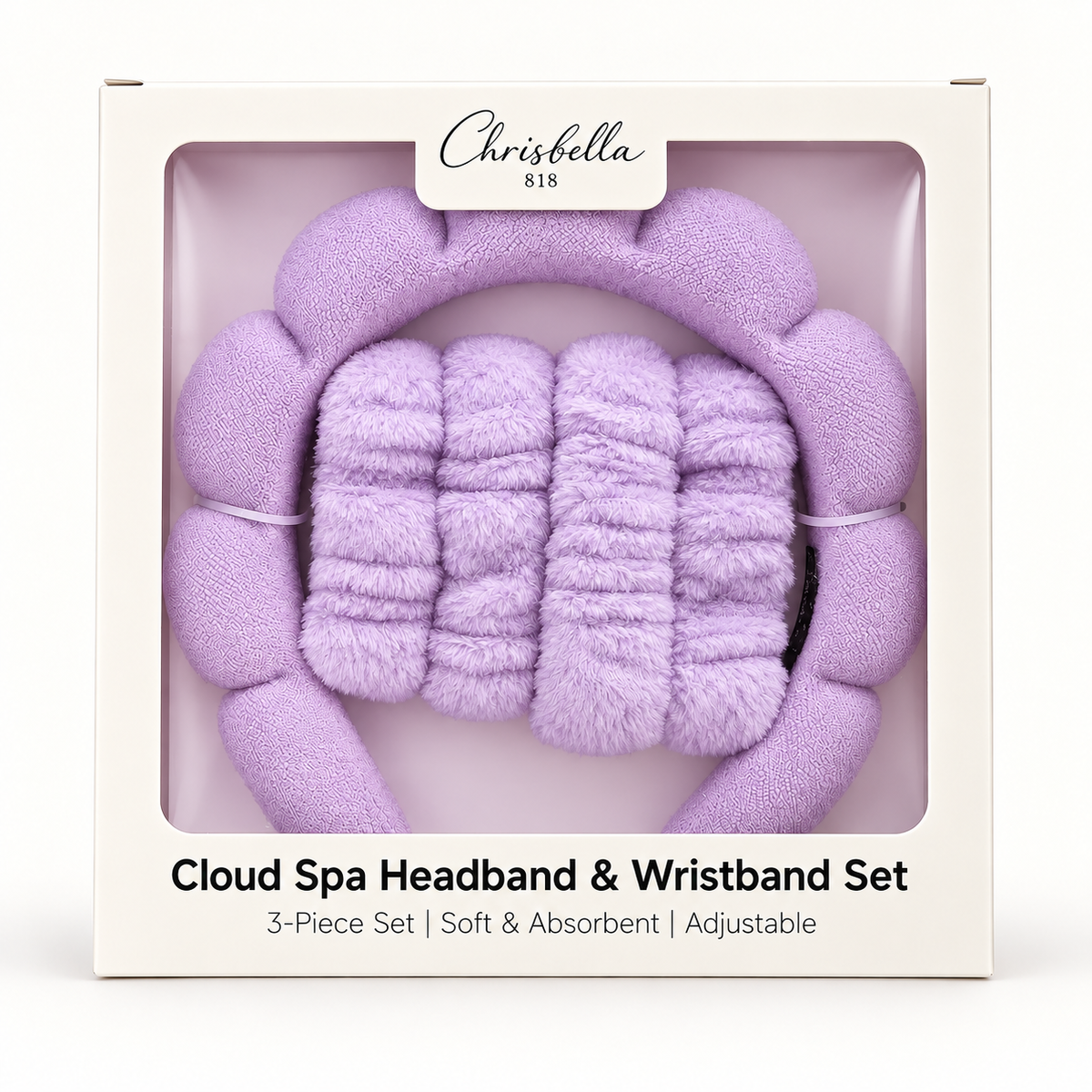 Chrisbella818 Cloud Spa Headband &wristband Set